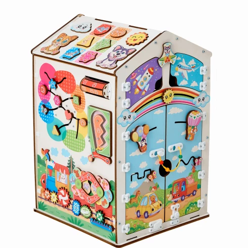 Бизиборд домик Лапки Макси 38х40х60 см, со светом