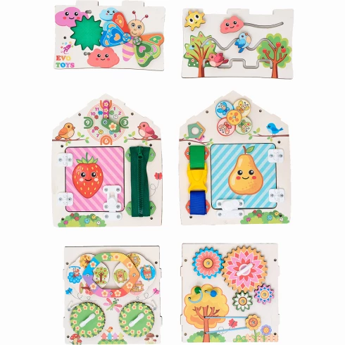 Бизиборд домик развивающий Лето 20х20х25 см со светом