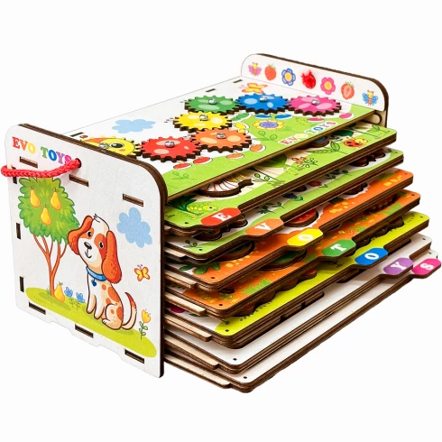 Сортер развивающий Умный комодик - На ферме, фигуры вкладыши